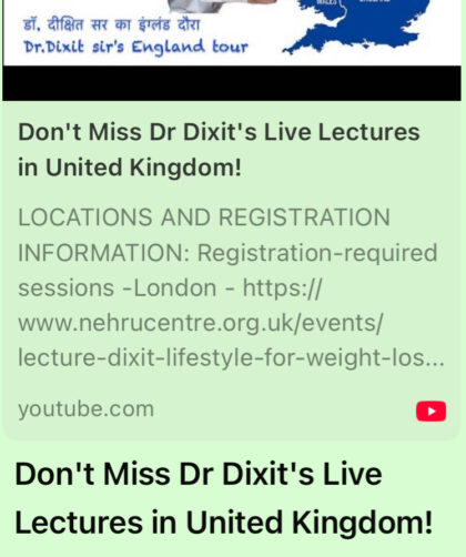 Don’t Miss Dr Dixit’s Live Lectures in United Kingdom!